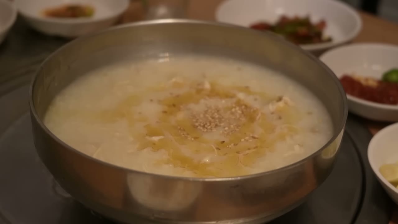 흰 국물로 끓여 내는 냄비