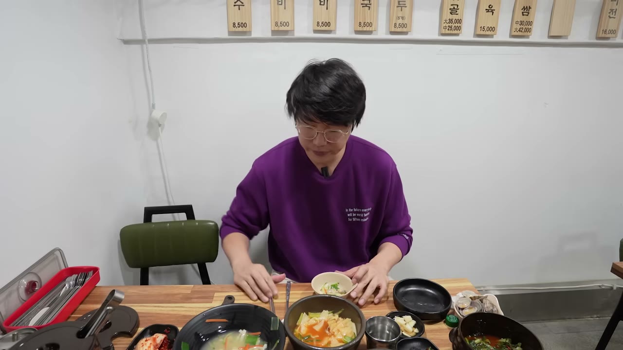 면을 건져 올린 모습